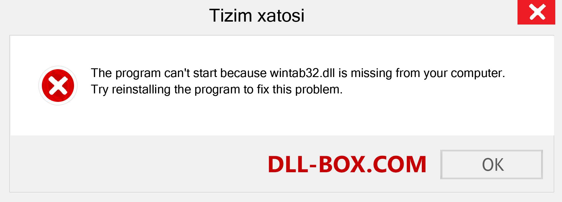 wintab32.dll fayli yo'qolganmi?. Windows 7, 8, 10 uchun yuklab olish - Windowsda wintab32 dll etishmayotgan xatoni tuzating, rasmlar, rasmlar